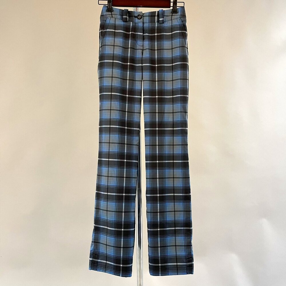 Nike Golf Tour Performance Women's Plaid Pants In Blue/Black Size 0
